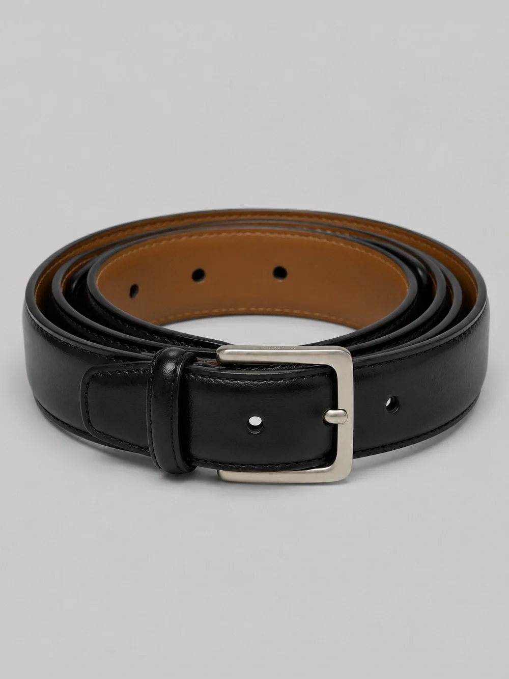 Mens Full Grain Italian Leather Belt Made In Italy Size 34 Black